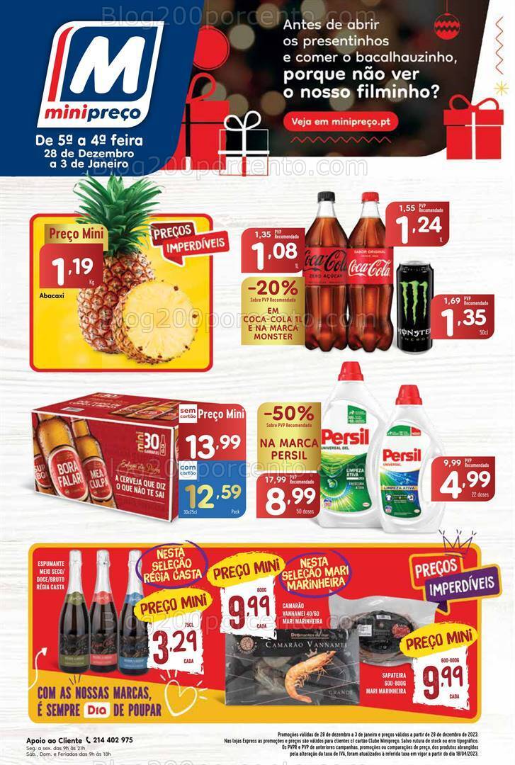 Antevisão Folheto MINIPREÇO Promoções de 28 dezembro a 3 janeiro