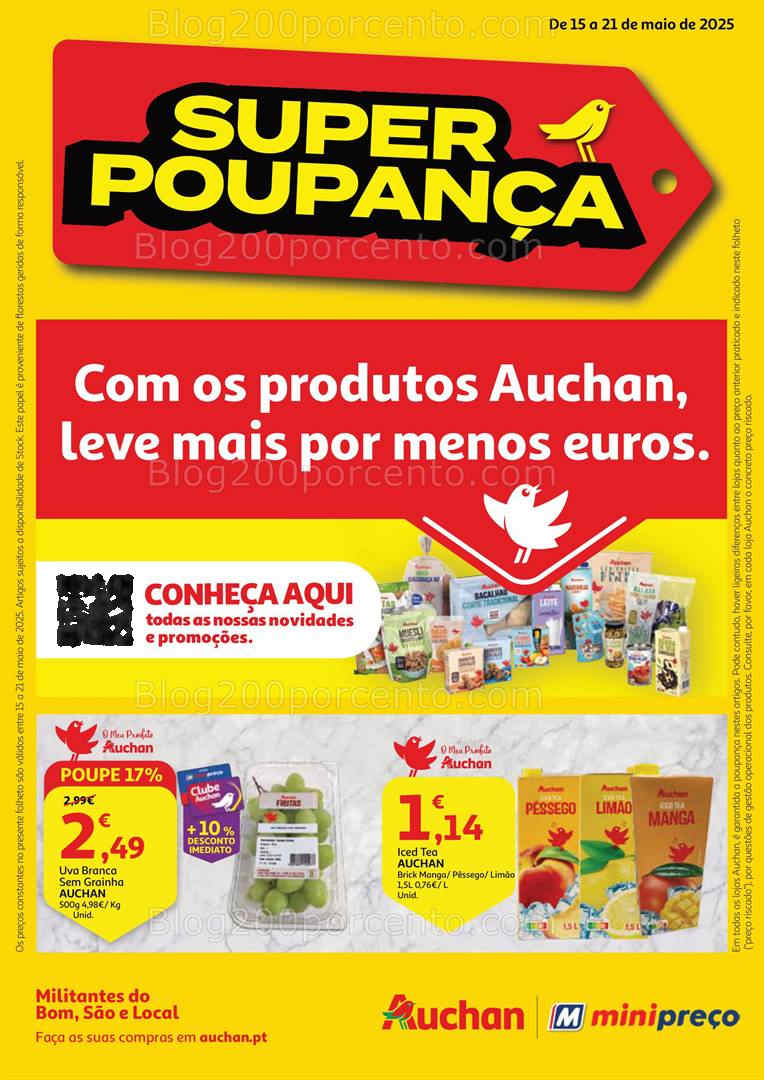 Antevisão Folheto MINIPREÇO - AUCHAN Promoções de 15 a 21 maio
