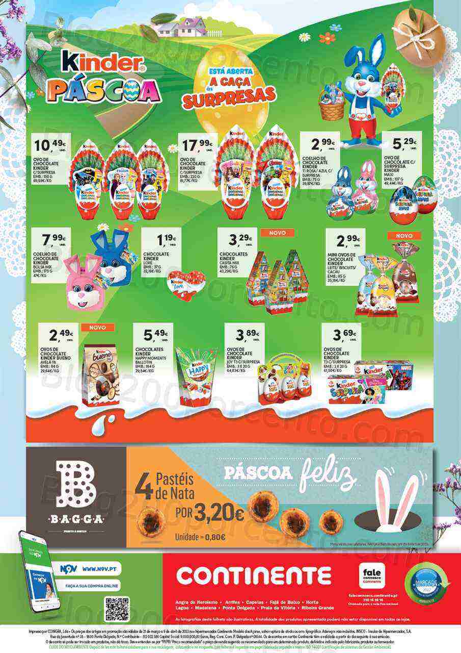 Antevisão Folheto CONTINENTE Páscoa Açores Promoções de 21 março a 9 abril