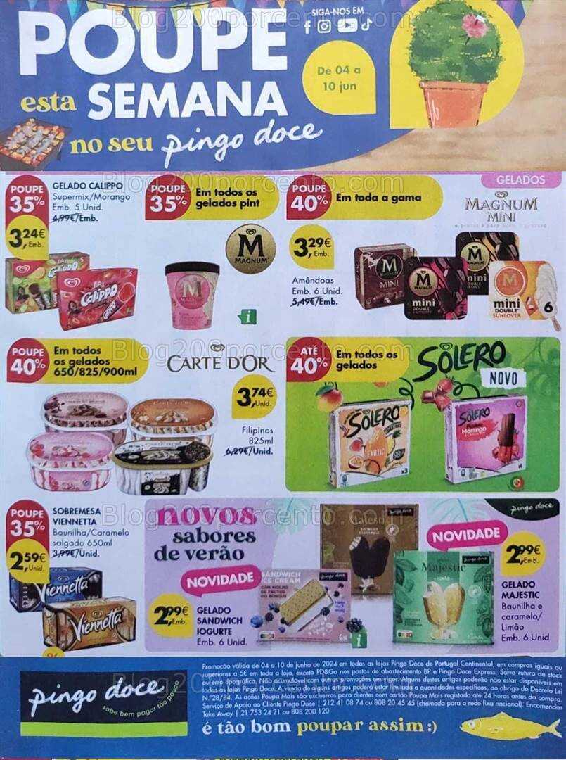 Antevisão Folheto PINGO DOCE Gelados Promoções de 4 a 10 junho