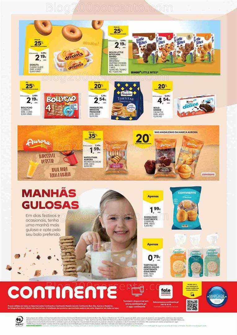 Antevisão Folheto CONTINENTE Especial Pequeno Almoço Promoções de 15 a 27 agosto