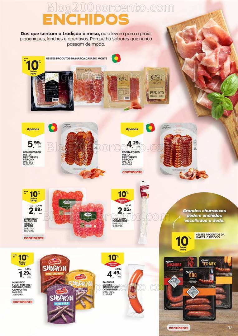 Antevisão Folheto CONTINENTE Petiscos de Verão Promoções de 23 julho a 11 agosto