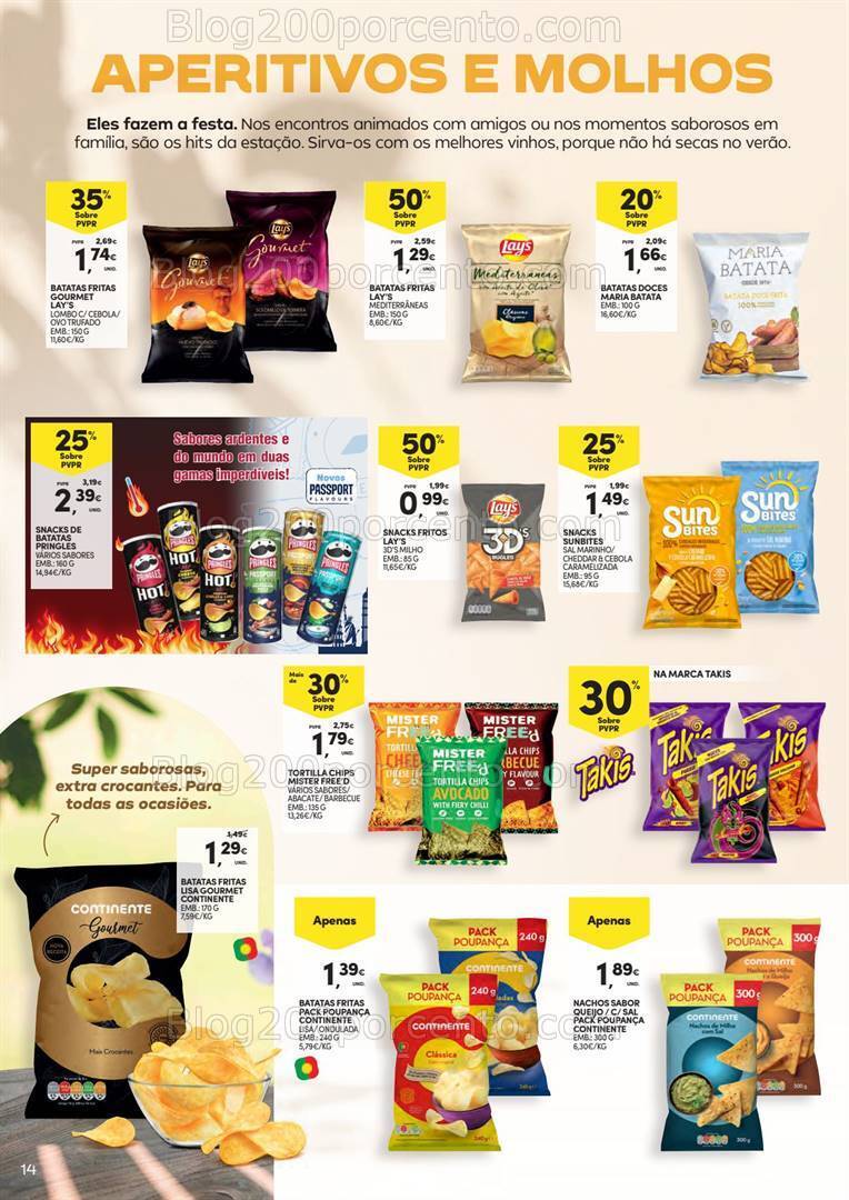 Antevisão Folheto CONTINENTE Petiscos de Verão Promoções de 23 julho a 11 agosto