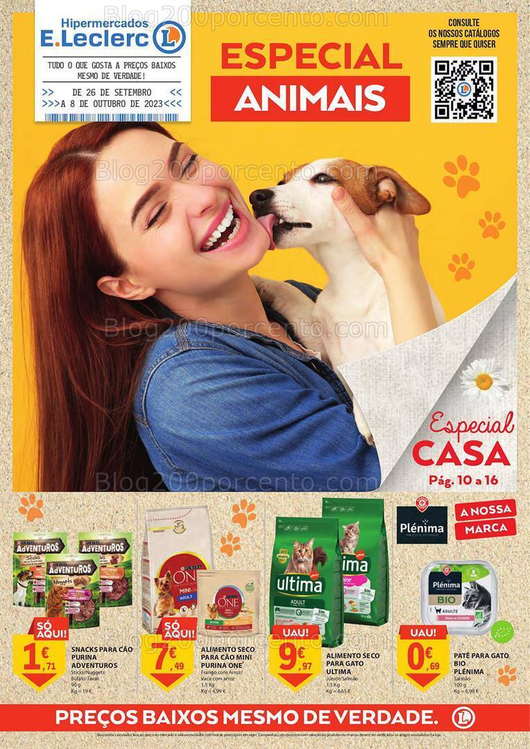 Antevisão Folheto E-LECLERC Especial Pets Promoções de 26 setembro a 8 outubro