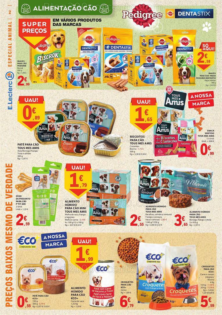 Antevisão Folheto E-LECLERC Especial Pets Promoções de 26 setembro a 8 outubro