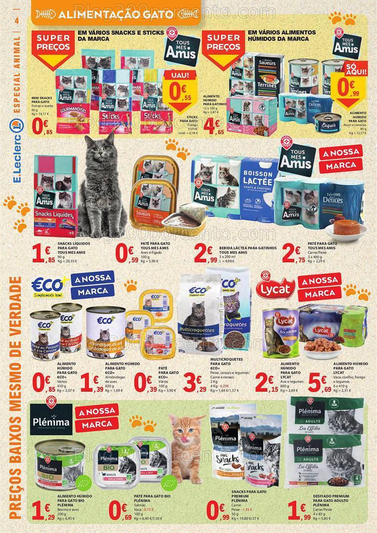 Antevisão Folheto E-LECLERC Especial Pets Promoções de 26 setembro a 8 outubro