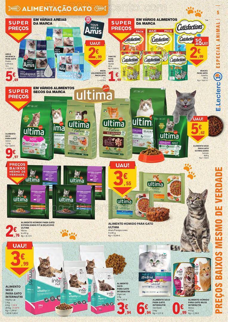 Antevisão Folheto E-LECLERC Especial Pets Promoções de 26 setembro a 8 outubro