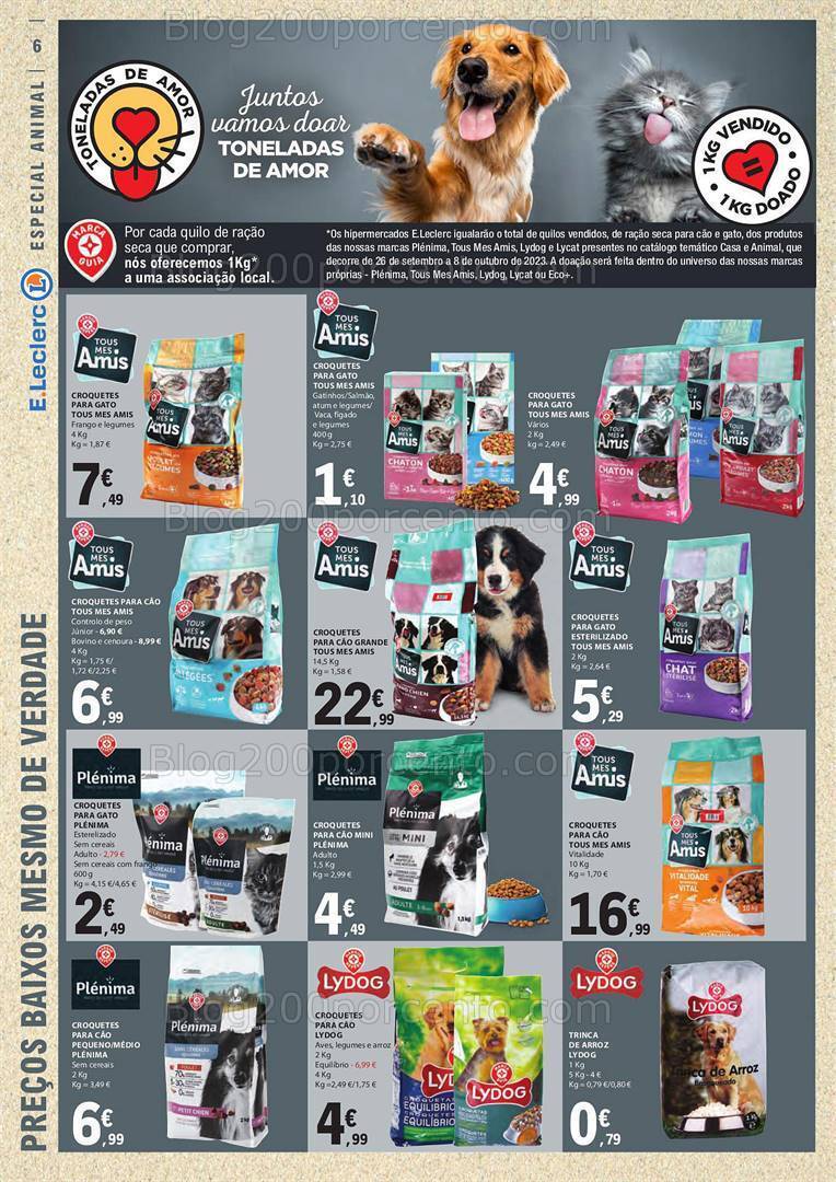 Antevisão Folheto E-LECLERC Especial Pets Promoções de 26 setembro a 8 outubro