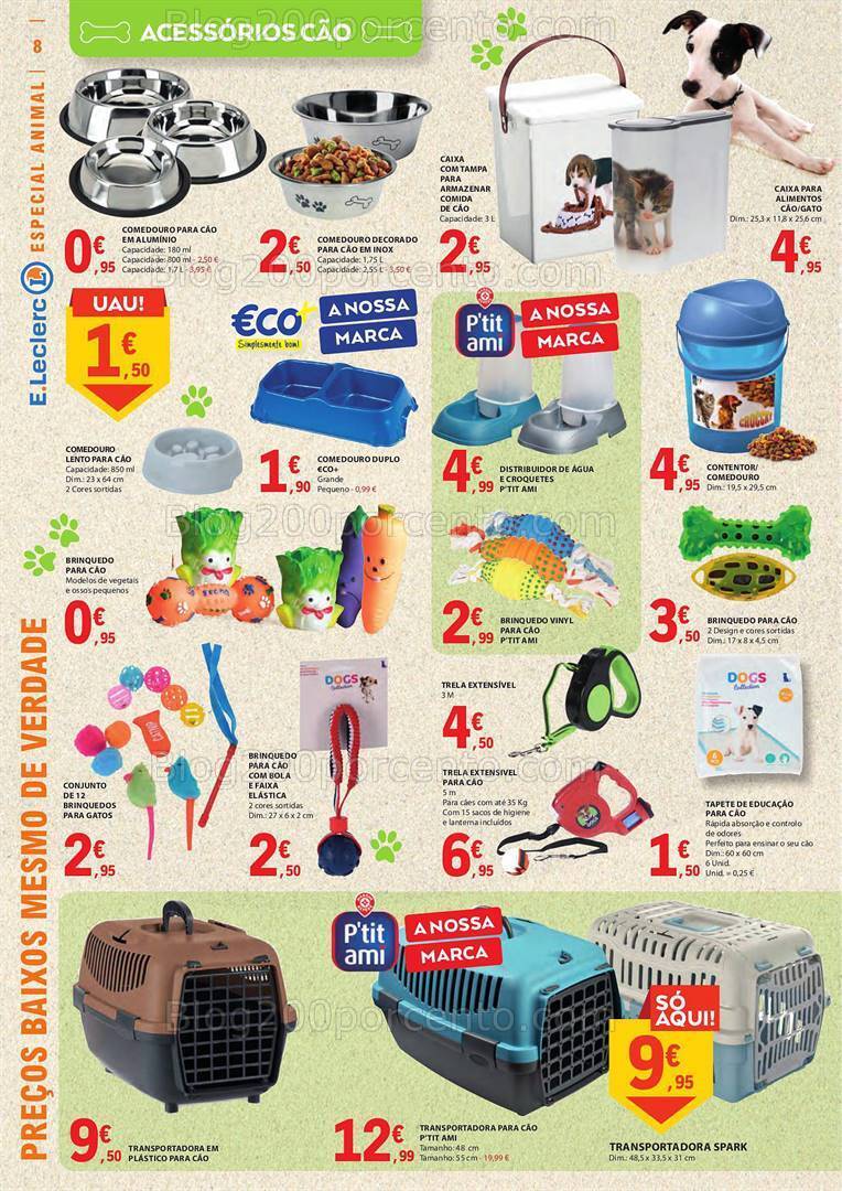 Antevisão Folheto E-LECLERC Especial Pets Promoções de 26 setembro a 8 outubro