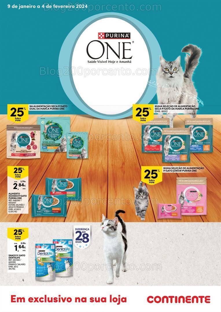 Antevisão Folheto CONTINENTE Pets Promoções de 9 janeiro a 4 fevereiro