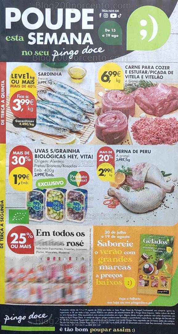 Antevisão Folheto PINGO DOCE Promoções de 13 a 19 agosto