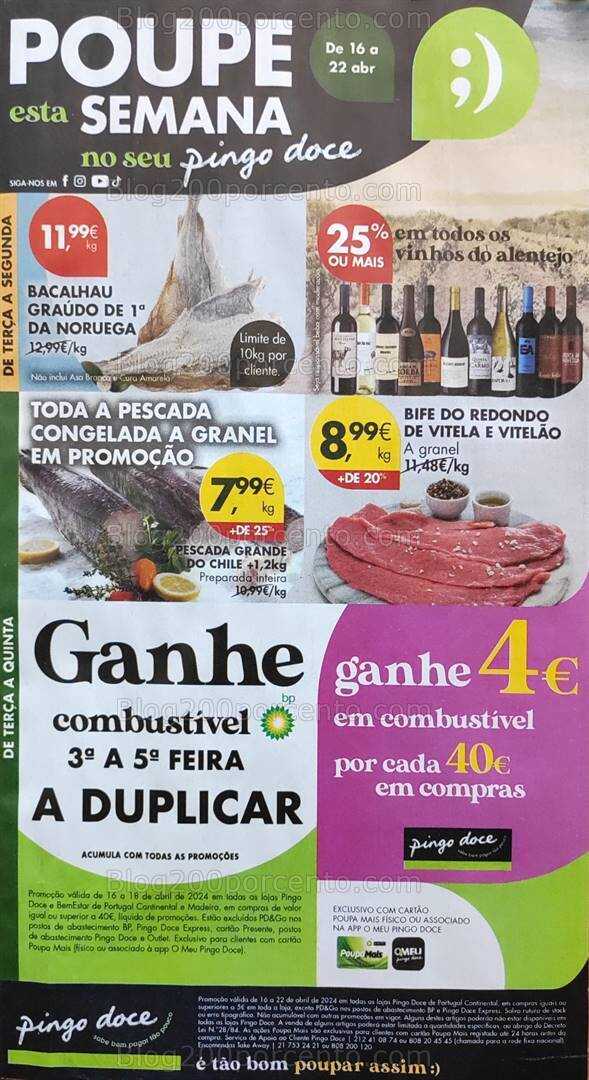 Antevisão Folheto PINGO DOCE Promoções de 16 a 22 abril