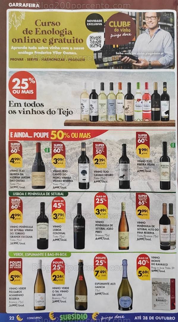 Antevisão Folheto PINGO DOCE Promoções de 22 a 28 outubro