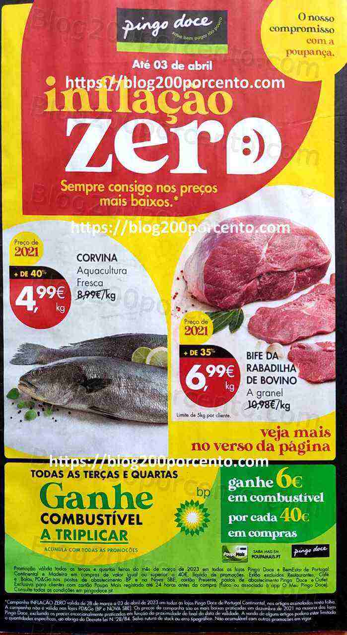 Antevisão Folheto PINGO DOCE Inflação Zero Promoções de 28 março a 3 abril