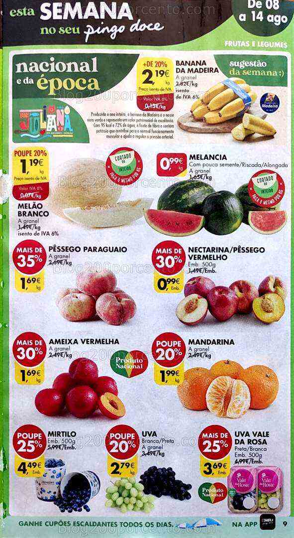 Antevisão Folheto PINGO DOCE Promoções de 8 a 14 agosto