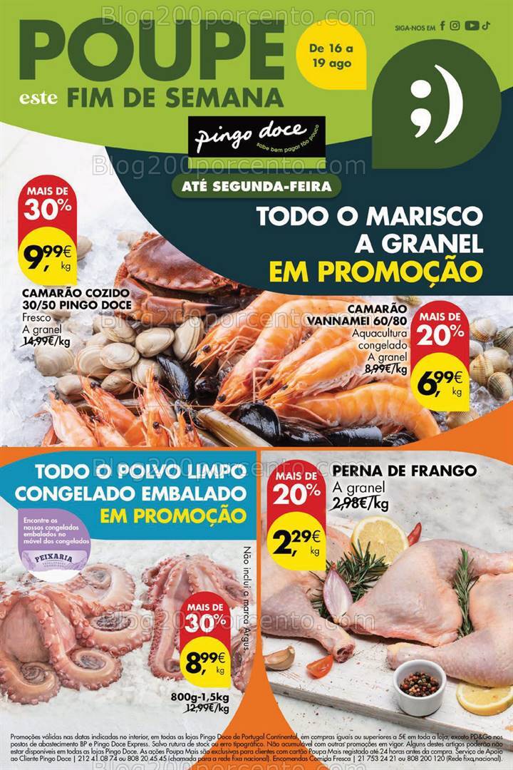 Antevisão Folheto PINGO DOCE Promoções Fim de Semana - 16 a 19 agosto