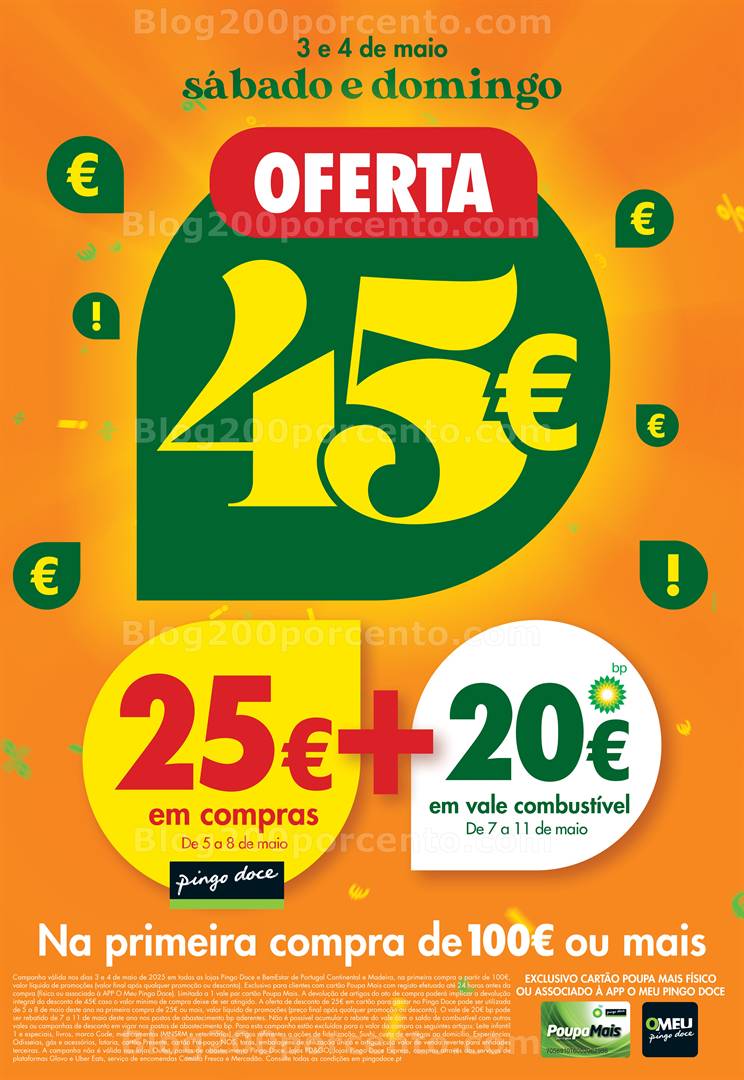 ALERTA - Oferta Confirmada PINGO DOCE 25€ + 20€ só sábado e domingo