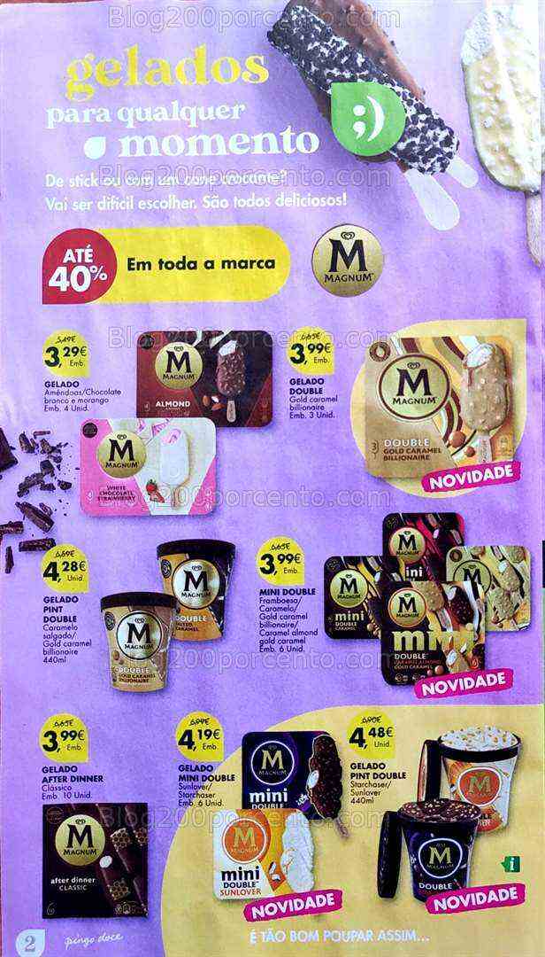 Antevisão Folheto PINGO DOCE Gelados Promoções de 1 a 21 agosto