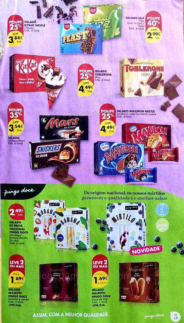 Antevisão Folheto PINGO DOCE Gelados Promoções de 1 a 21 agosto