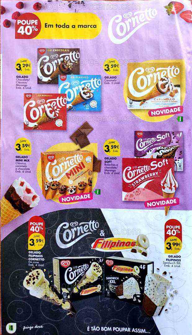 Antevisão Folheto PINGO DOCE Gelados Promoções de 1 a 21 agosto