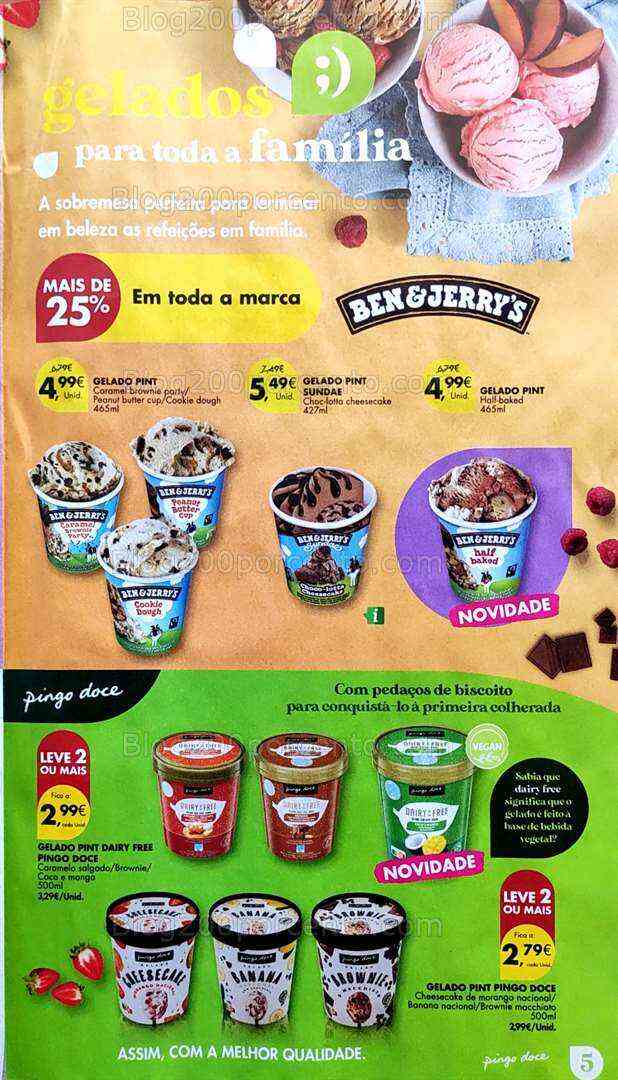 Antevisão Folheto PINGO DOCE Gelados Promoções de 1 a 21 agosto