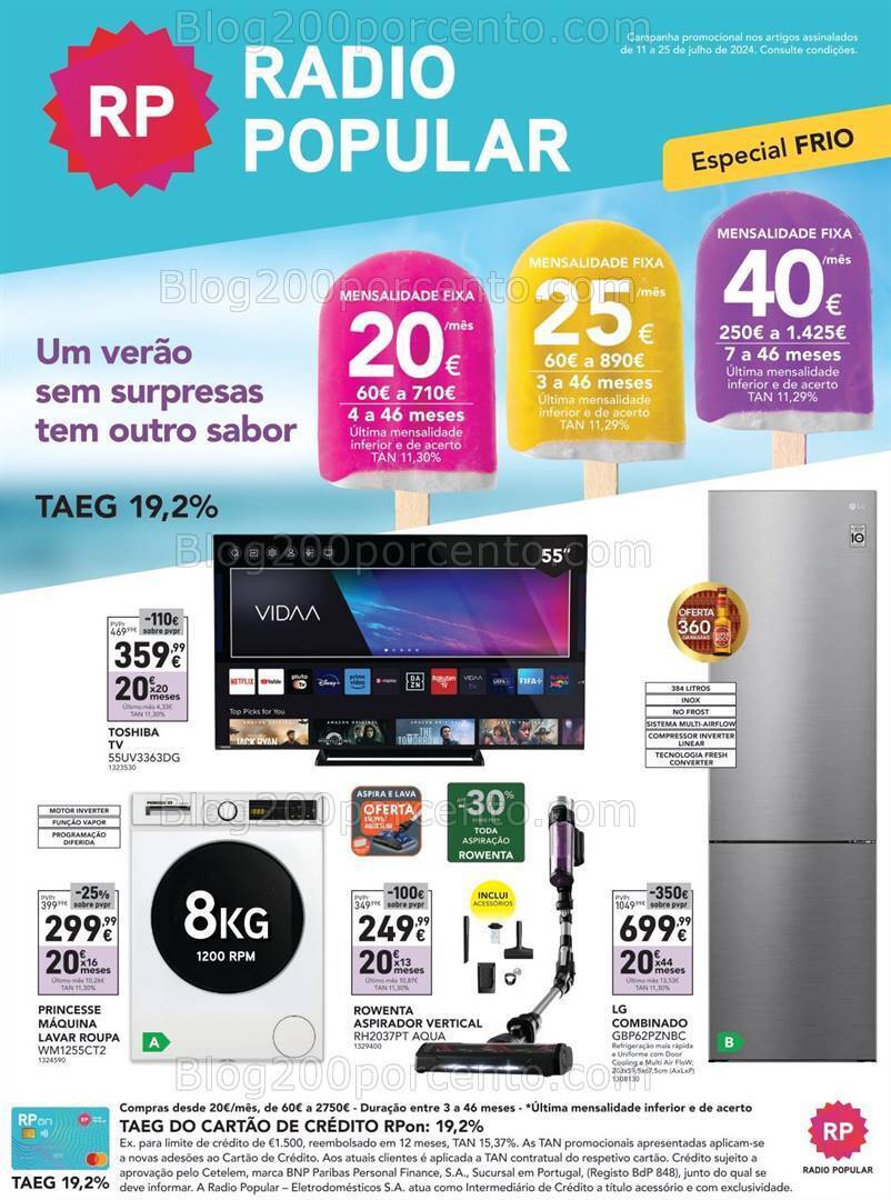 Antevisão Folheto RADIO POPULAR Promoções de 11 a 25 julho