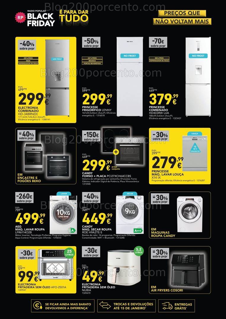 Antevisão Folheto RADIO POPULAR Black Friday Fim de Semana - 15 a 18 novembro