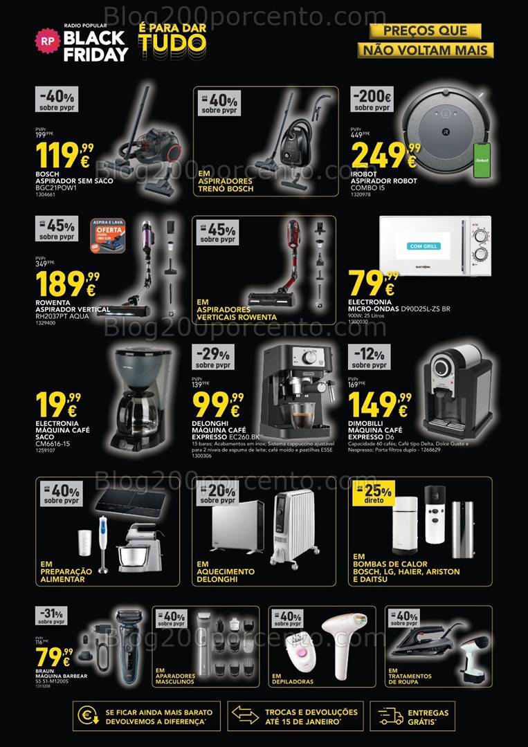 Antevisão Folheto RADIO POPULAR Black Friday Fim de Semana - 15 a 18 novembro