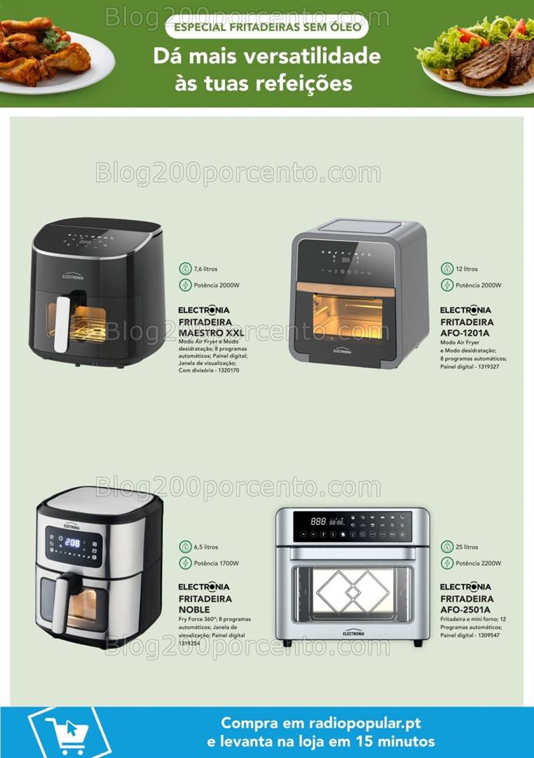 Antevisão Folheto RADIO POPULAR Especial Fritadeiras Promoções de 8 a 20 março