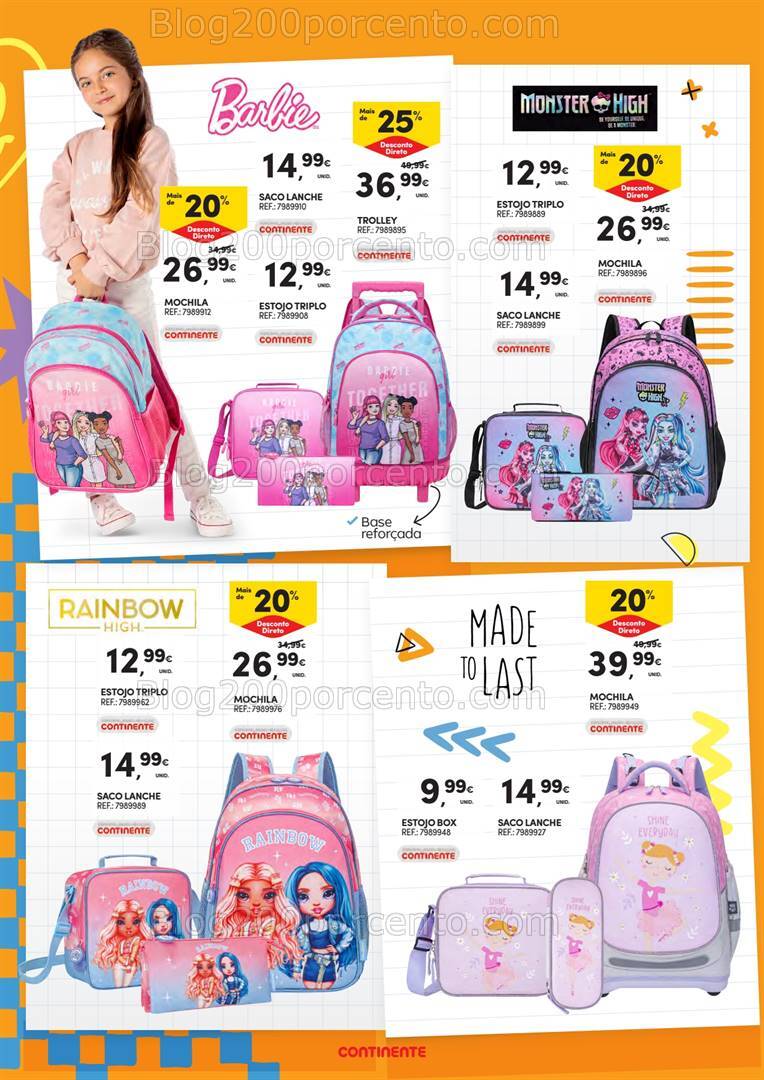 Antevisão Folheto CONTINENTE Regresso às Aulas - 13 agosto a 1 setembro