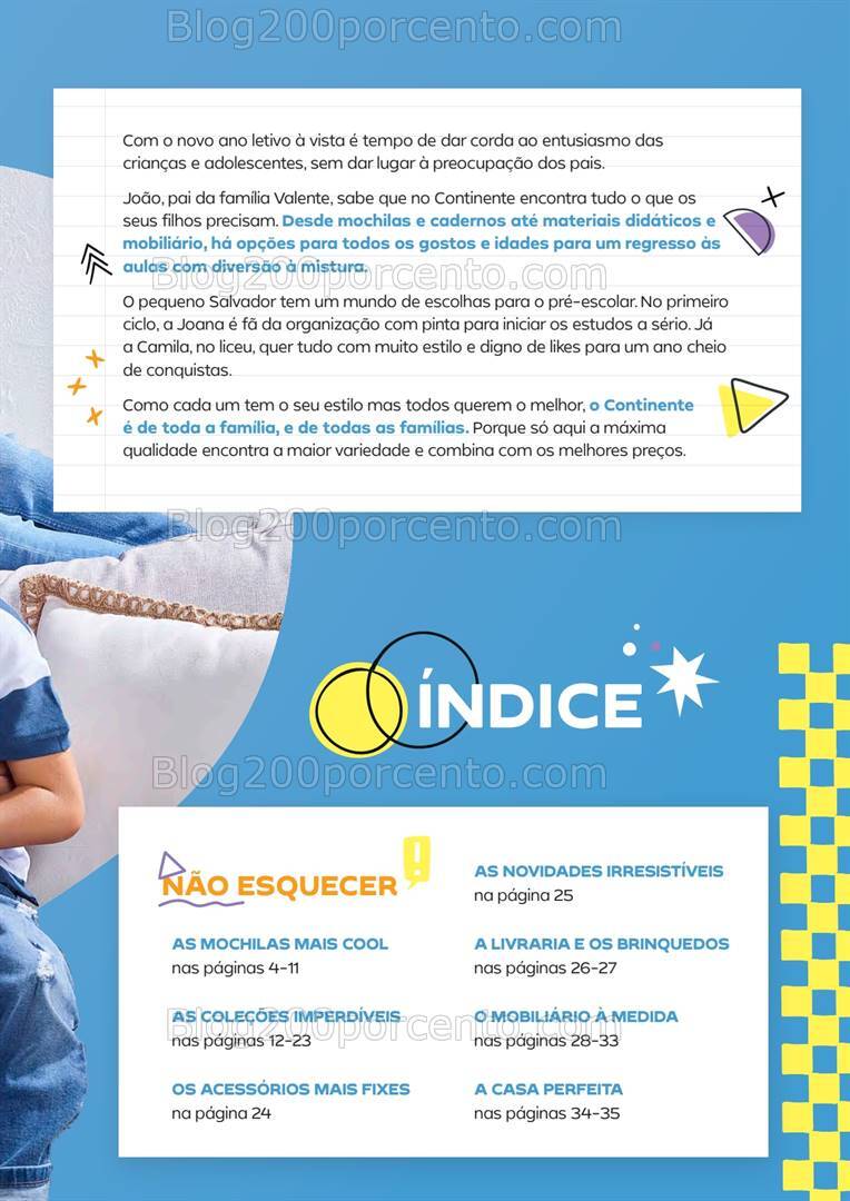 Antevisão Folheto CONTINENTE Regresso às Aulas - 13 agosto a 1 setembro