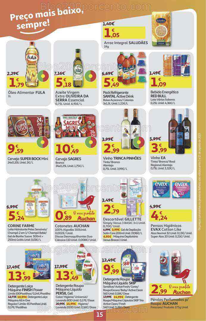 Antevisão Folheto AUCHAN Promoções + Regresso às Aulas 3 a 17 agosto