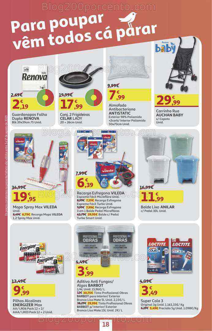 Antevisão Folheto AUCHAN Promoções + Regresso às Aulas 3 a 17 agosto
