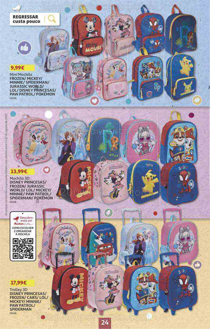 Antevisão Folheto AUCHAN Promoções + Regresso às Aulas 3 a 17 agosto