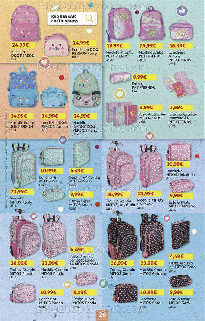 Antevisão Folheto AUCHAN Promoções + Regresso às Aulas 3 a 17 agosto