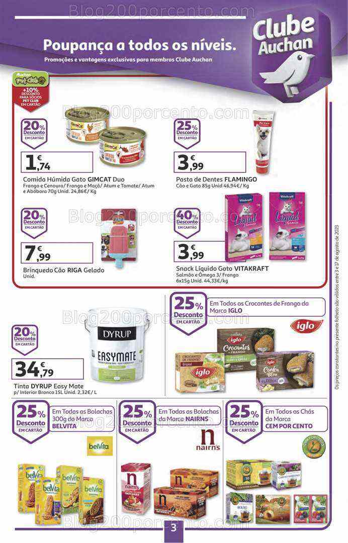 Antevisão Folheto AUCHAN Promoções + Regresso às Aulas 3 a 17 agosto