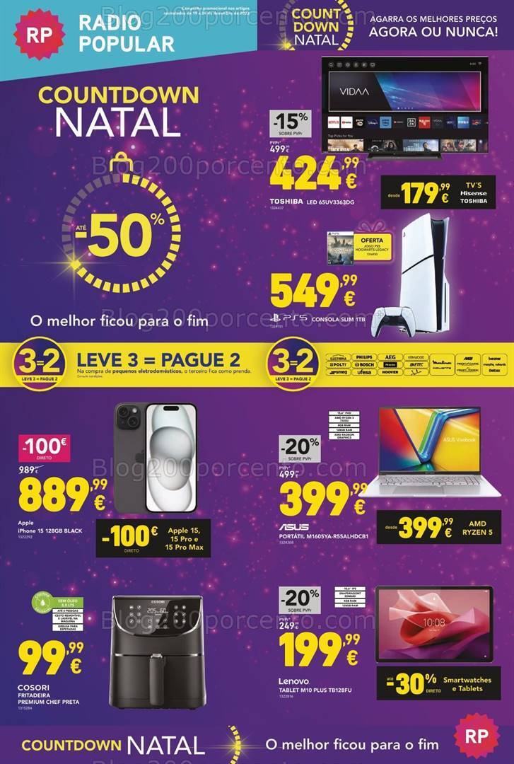 Antevisão Folheto RADIO POPULAR Promoções de 19 a 24 dezembro