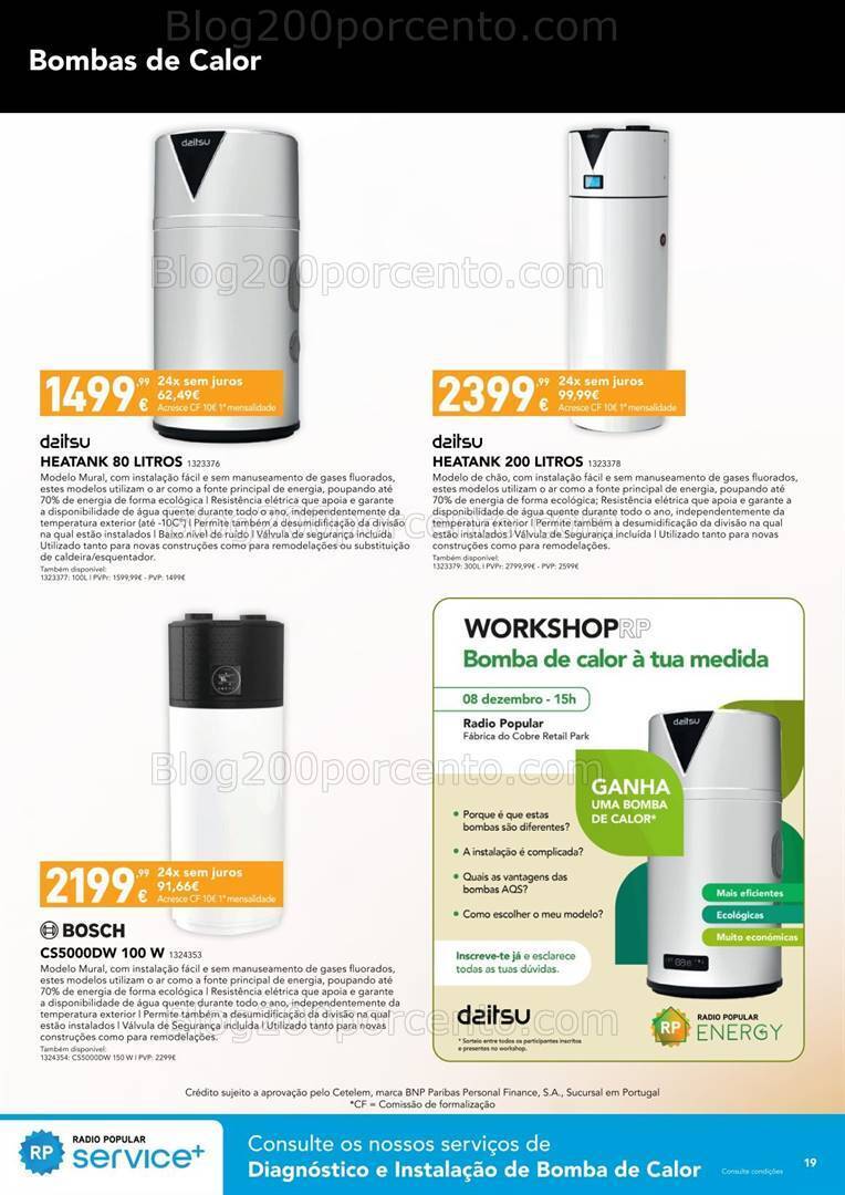 Antevisão Folheto RADIO POPULAR Especial Aquecimento Promoções até 24 dezembro