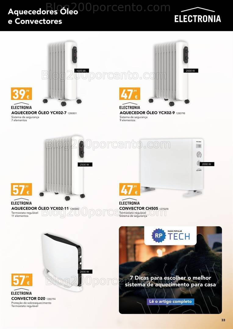 Antevisão Folheto RADIO POPULAR Especial Aquecimento Promoções até 24 dezembro