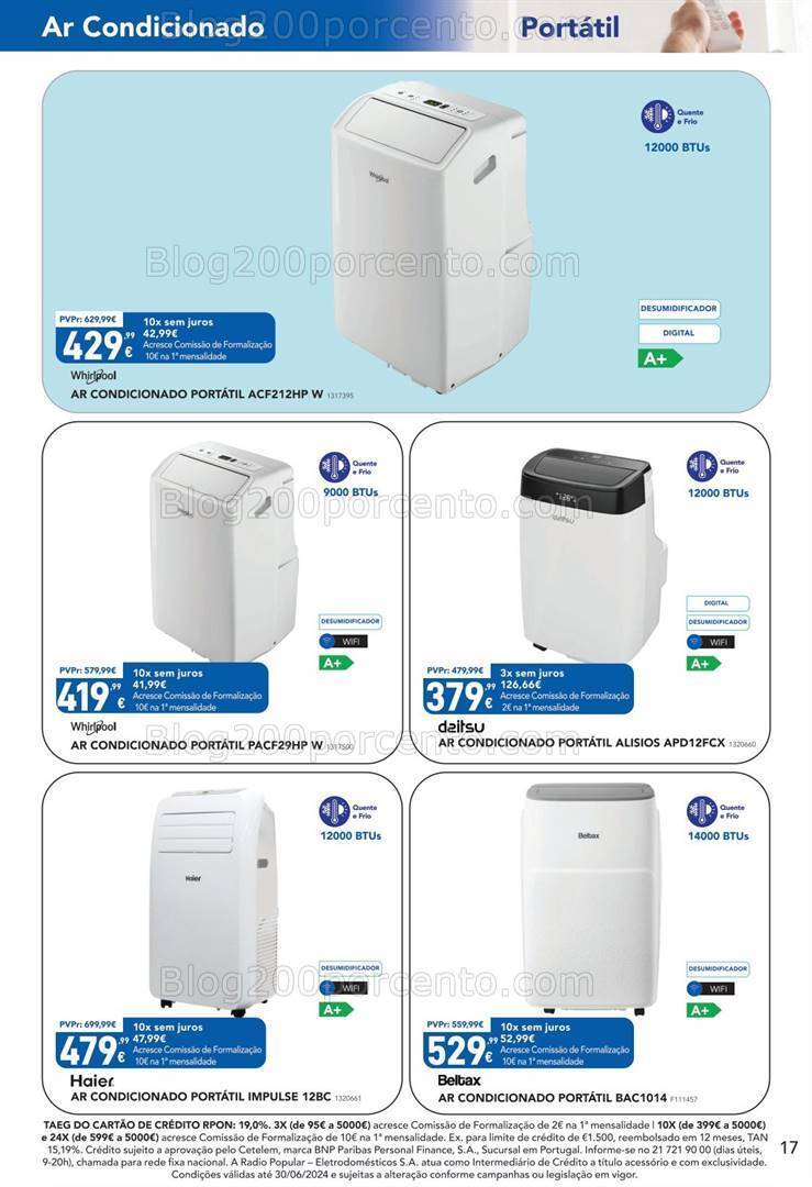 Antevisão Folheto RADIO POPULAR Especial Ar Condicionado e Ventilação Promoções até 22 julho