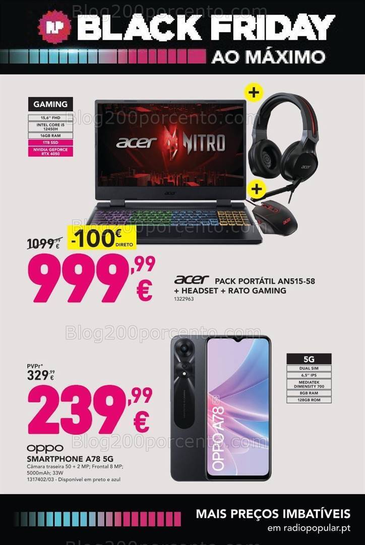 Antevisão Folheto RADIO POPULAR Black Friday Promoções de 7 a 13 novembro