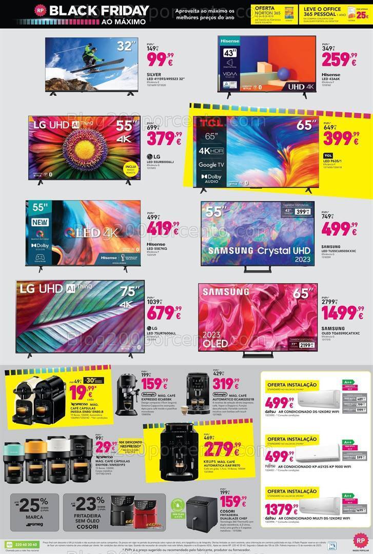 Antevisão Folheto RADIO POPULAR Black Friday Promoções de 21 a 27 novembro