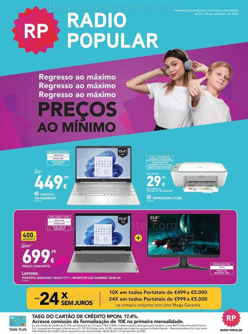 Antevisão Folheto RADIO POPULAR Regresso às Aulas Promoções de 7 a 20 setembro