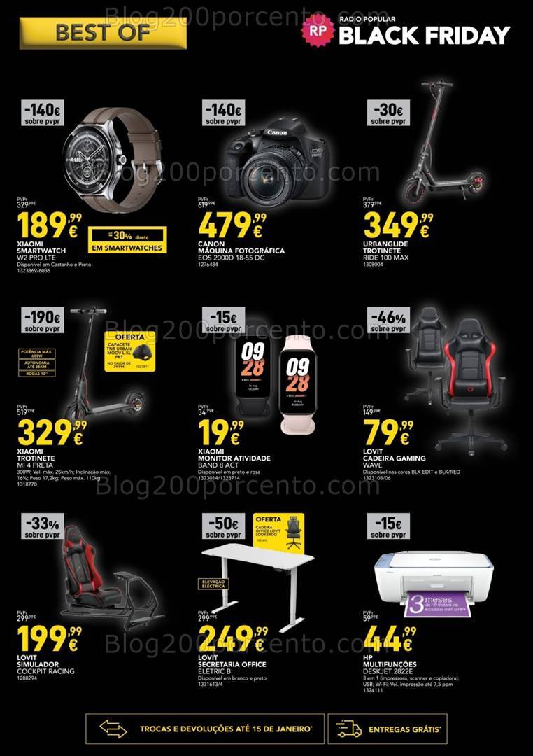 Antevisão Folheto RADIO POPULAR Best Of Black Friday Promoções até 2 dezembro