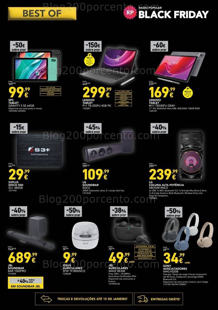 Antevisão Folheto RADIO POPULAR Best Of Black Friday Promoções até 2 dezembro