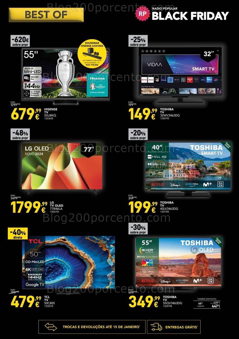 Antevisão Folheto RADIO POPULAR Best Of Black Friday Promoções até 2 dezembro