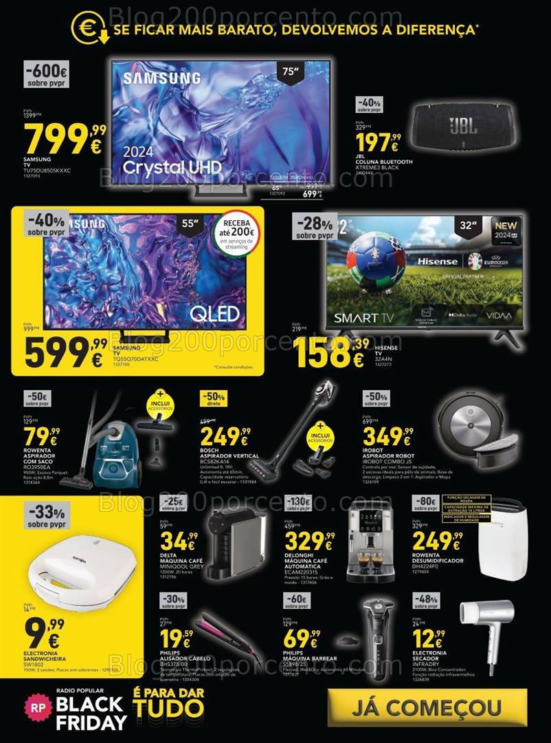 Antevisão Folheto RADIO POPULAR Black Friday Promoções de 5 a 11 novembro