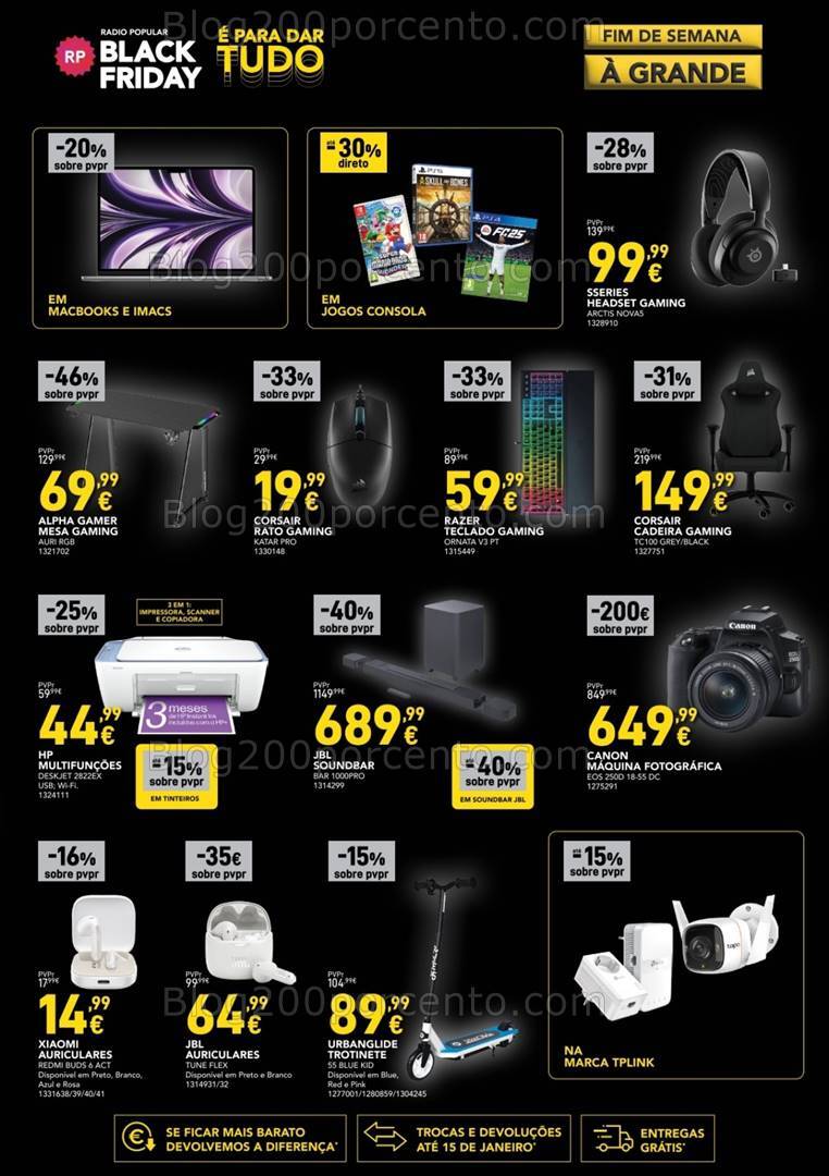 Antevisão Folheto RADIO POPULAR Promoções Fim de Semana - 22 a 25 novembro