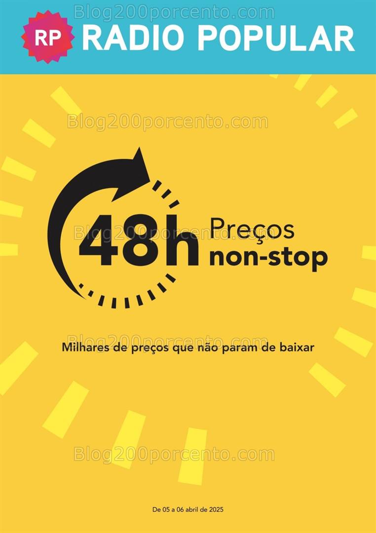 Antevisão Folheto RADIO POPULAR Fim de Semana Promoções de 5 a 6 abril