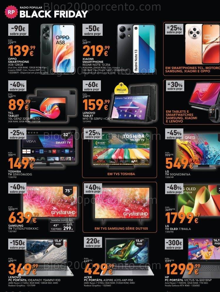 Antevisão Folheto RADIO POPULAR Black Friday - Halloween Promoções de 29 outubro a 4 novembro